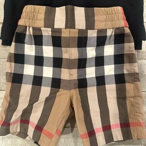 Burberry Tan and Black Plaid Shorts
